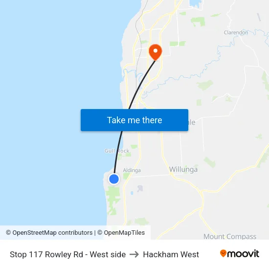 Stop 117 Rowley Rd - West side to Hackham West map