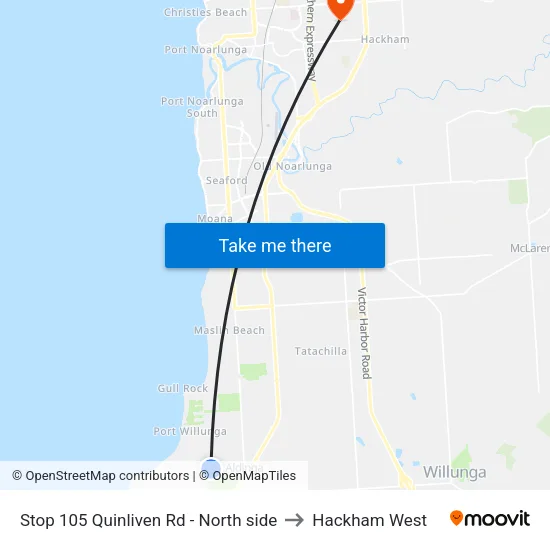 Stop 105 Quinliven Rd - North side to Hackham West map