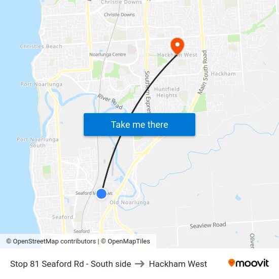 Stop 81 Seaford Rd - South side to Hackham West map