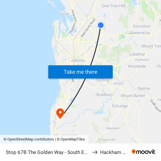 Stop 67B The Golden Way - South East side to Hackham West map