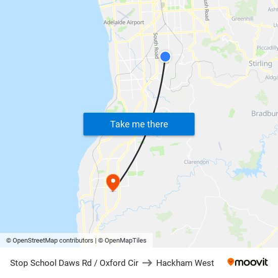 Stop School Daws Rd / Oxford Cir to Hackham West map