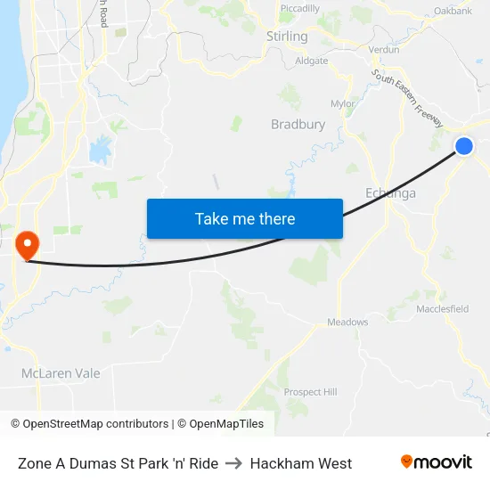 Zone A Dumas St Park 'n' Ride to Hackham West map