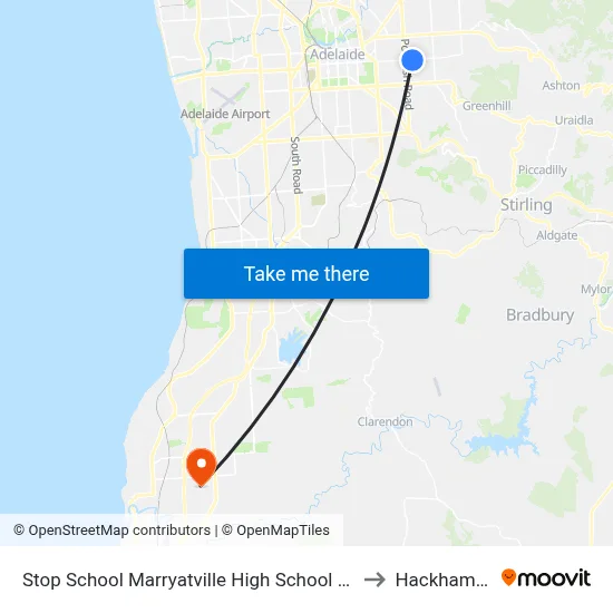 Stop School Marryatville High School Kensington Rd to Hackham West map