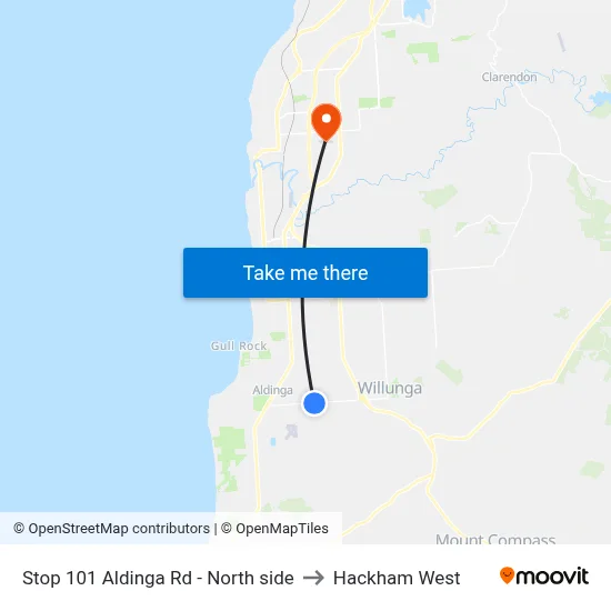 Stop 101 Aldinga Rd - North side to Hackham West map