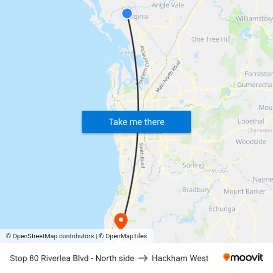 Stop 80 Riverlea Blvd - North side to Hackham West map