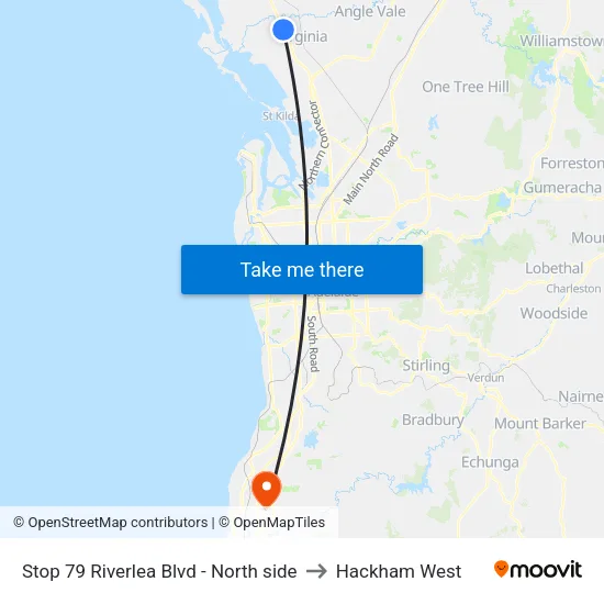 Stop 79 Riverlea Blvd - North side to Hackham West map