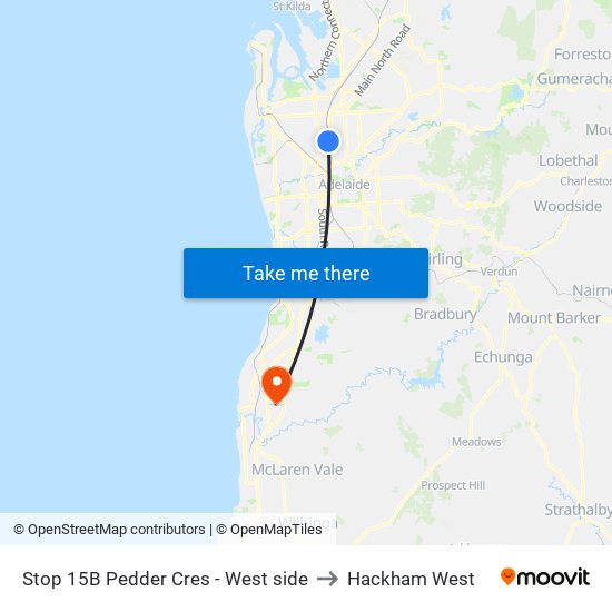 Stop 15B Pedder Cres - West side to Hackham West map
