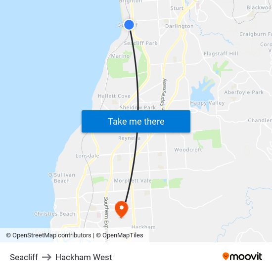 Seacliff to Hackham West map