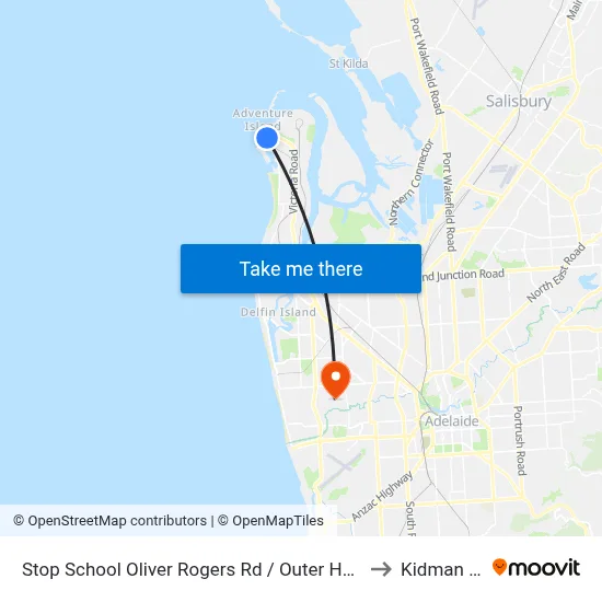 Stop School Oliver Rogers Rd / Outer Harbor Railway to Kidman Park map