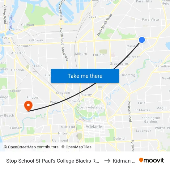Stop School St Paul's College Blacks Rd - West side to Kidman Park map