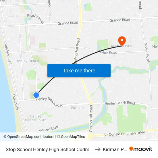 Stop School Henley High School Cudmore Tce to Kidman Park map