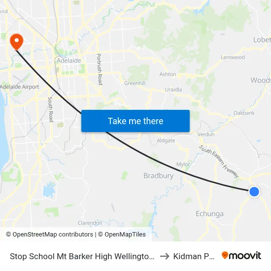 Stop School Mt Barker High Wellington Rd to Kidman Park map