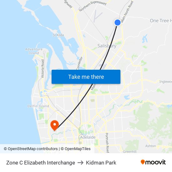 Zone C Elizabeth Interchange to Kidman Park map