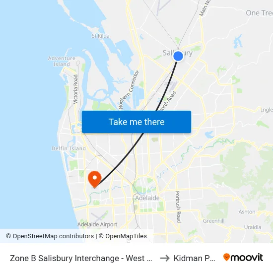 Zone B Salisbury Interchange - West Side to Kidman Park map