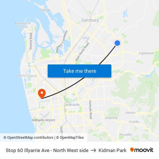 Stop 60 Illyarrie Ave - North West side to Kidman Park map