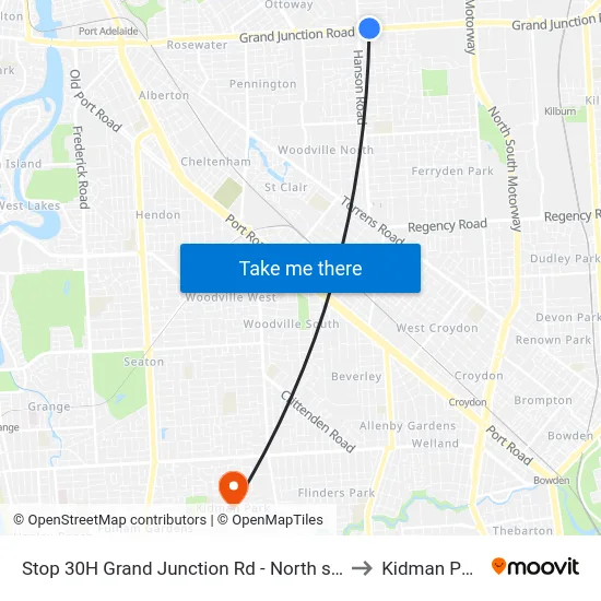 Stop 30H Grand Junction Rd - North side to Kidman Park map