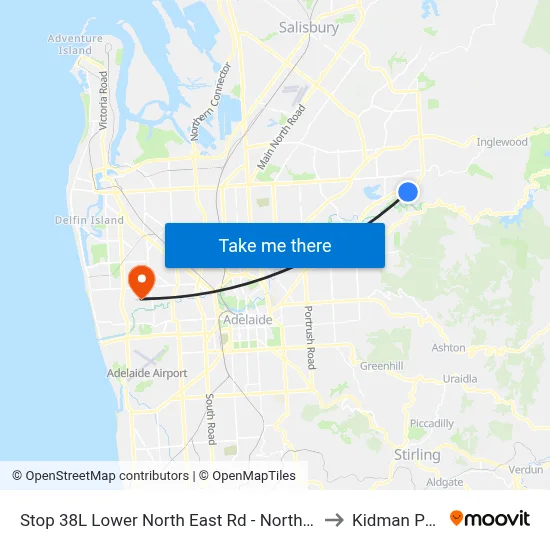 Stop 38L Lower North East Rd - North side to Kidman Park map