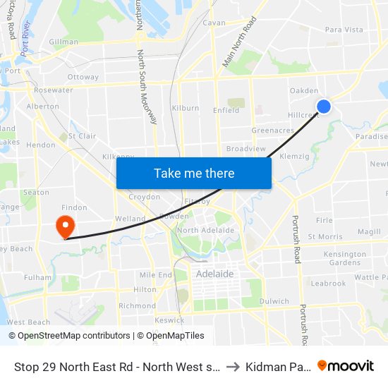Stop 29 North East Rd - North West side to Kidman Park map