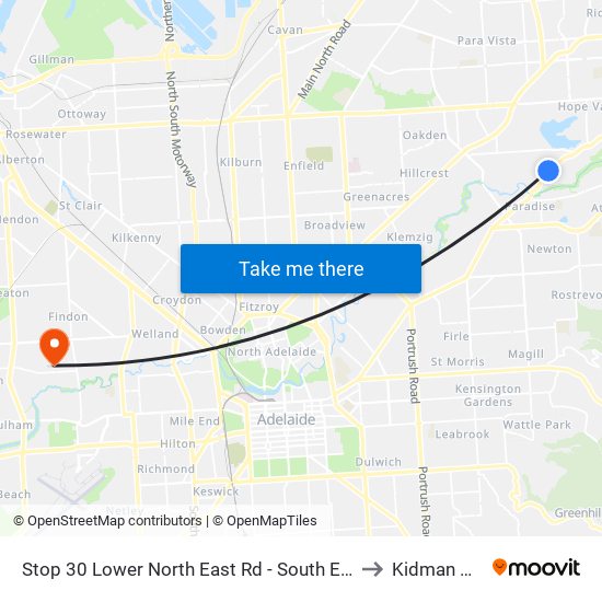 Stop 30 Lower North East Rd - South East side to Kidman Park map