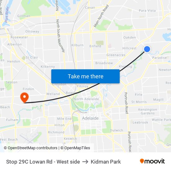 Stop 29C Lowan Rd - West side to Kidman Park map