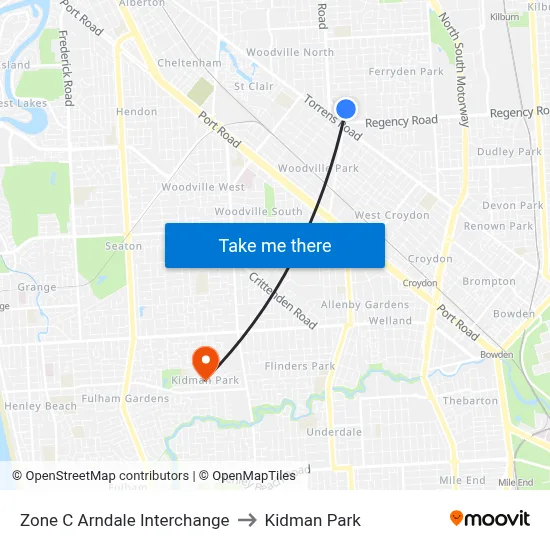 Zone C Arndale Interchange to Kidman Park map