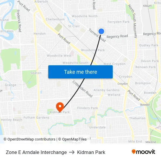 Zone E Arndale Interchange to Kidman Park map