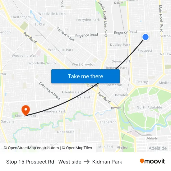 Stop 15 Prospect Rd - West side to Kidman Park map