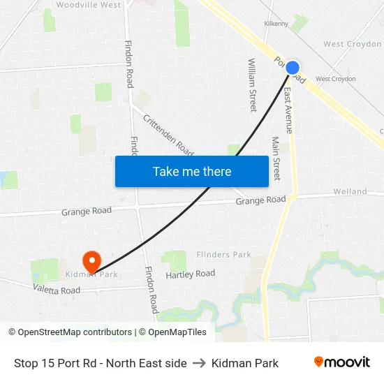 Stop 15 Port Rd - North East side to Kidman Park map