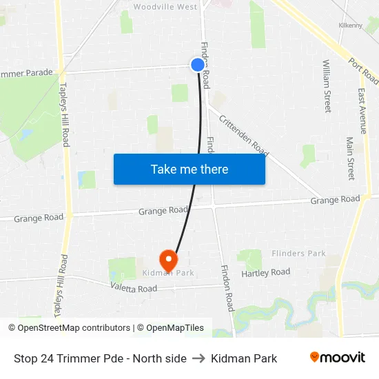 Stop 24 Trimmer Pde - North side to Kidman Park map