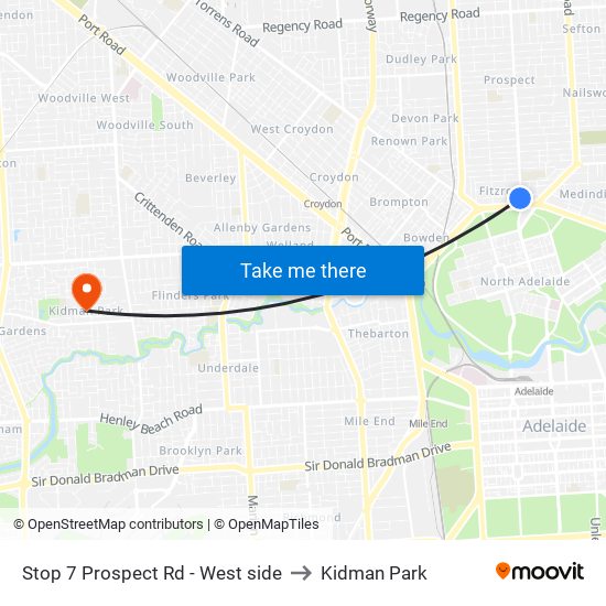 Stop 7 Prospect Rd - West side to Kidman Park map