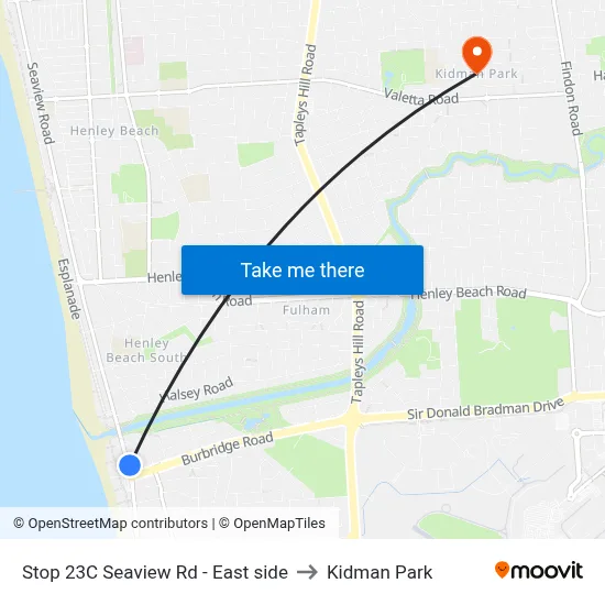 Stop 23C Seaview Rd - East side to Kidman Park map