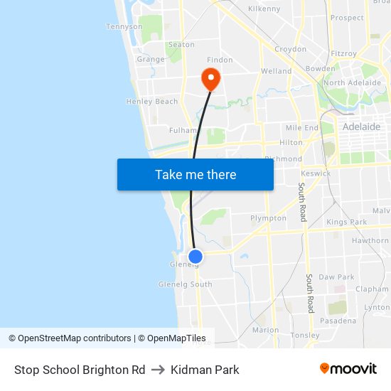 Stop School Brighton Rd to Kidman Park map