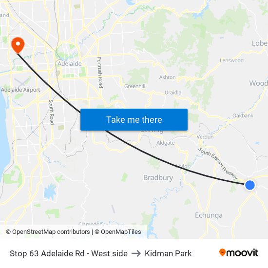 Stop 63 Adelaide Rd - West side to Kidman Park map