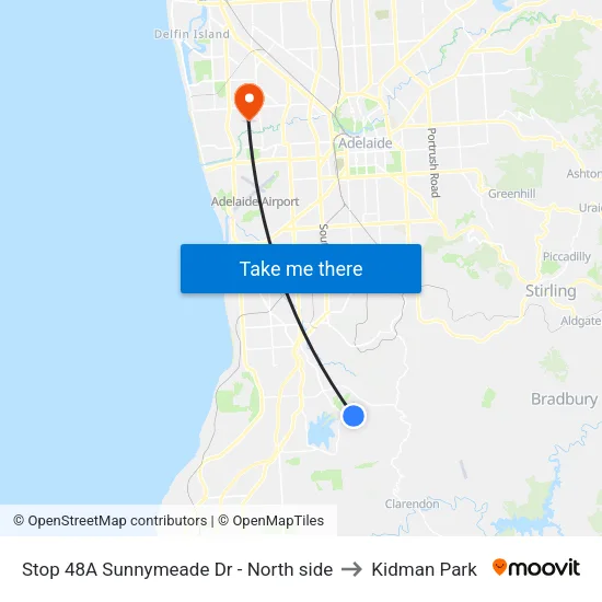 Stop 48A Sunnymeade Dr - North side to Kidman Park map