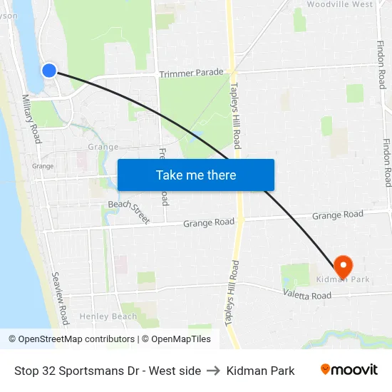 Stop 32 Sportsmans Dr - West side to Kidman Park map