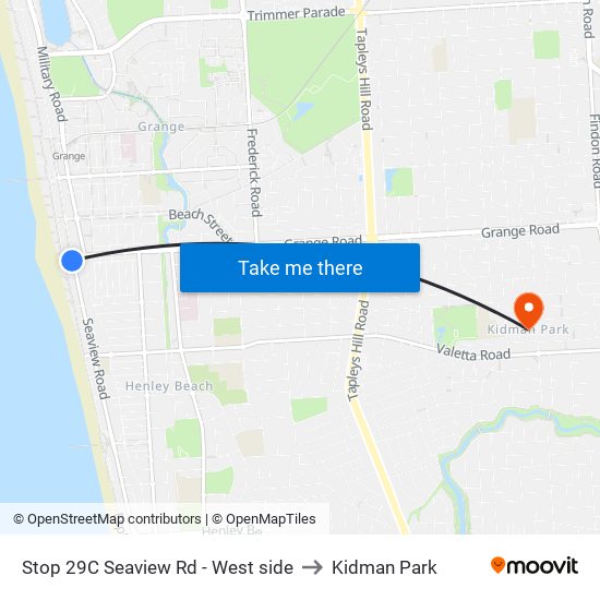 Stop 29C Seaview Rd - West side to Kidman Park map