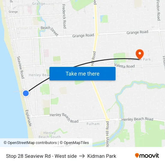 Stop 28 Seaview Rd - West side to Kidman Park map