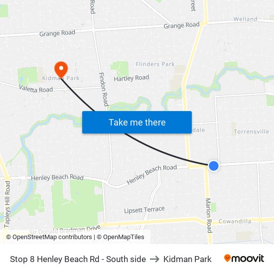 Stop 8 Henley Beach Rd - South side to Kidman Park map