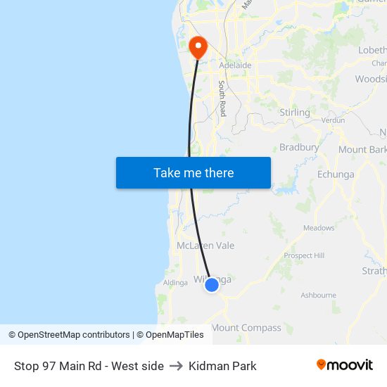 Stop 97 Main Rd - West side to Kidman Park map