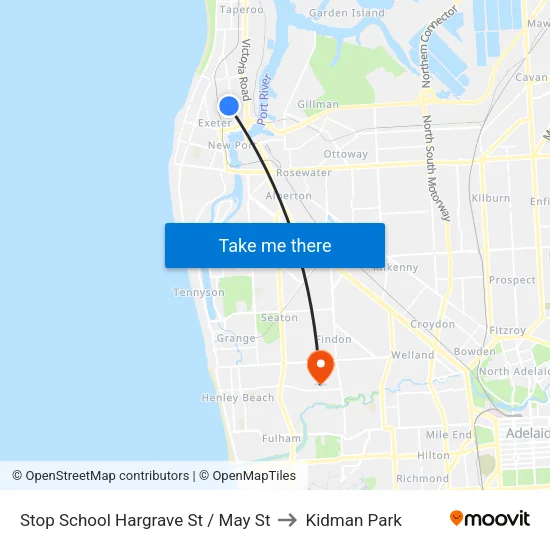 Stop School Hargrave St / May St to Kidman Park map