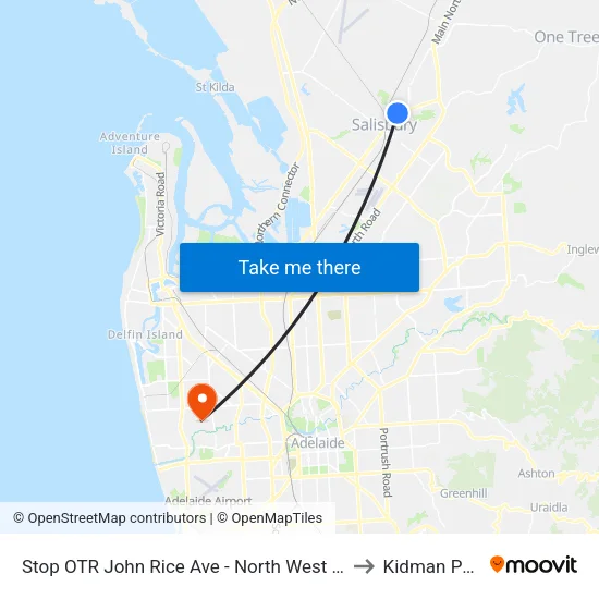 Stop OTR John Rice Ave - North West side to Kidman Park map