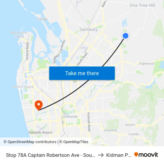 Stop 78A Captain Robertson Ave - South side to Kidman Park map