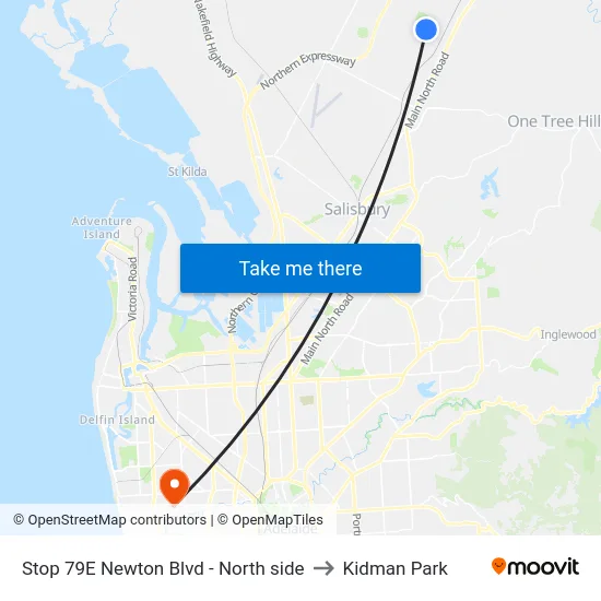 Stop 79E Newton Blvd - North side to Kidman Park map