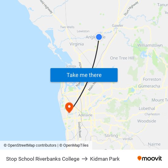 Stop School Riverbanks College to Kidman Park map