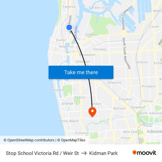 Stop School Victoria Rd / Weir St to Kidman Park map