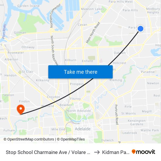 Stop School Charmaine Ave / Volare Ave to Kidman Park map