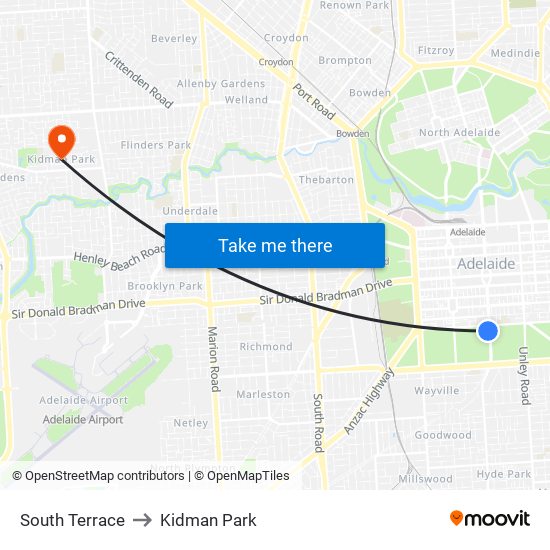 South Terrace to Kidman Park map