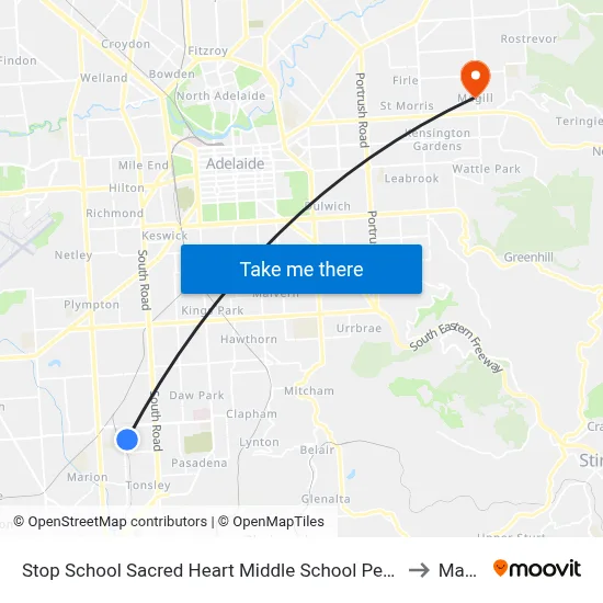 Stop School Sacred Heart Middle School Percy Av to Magill map