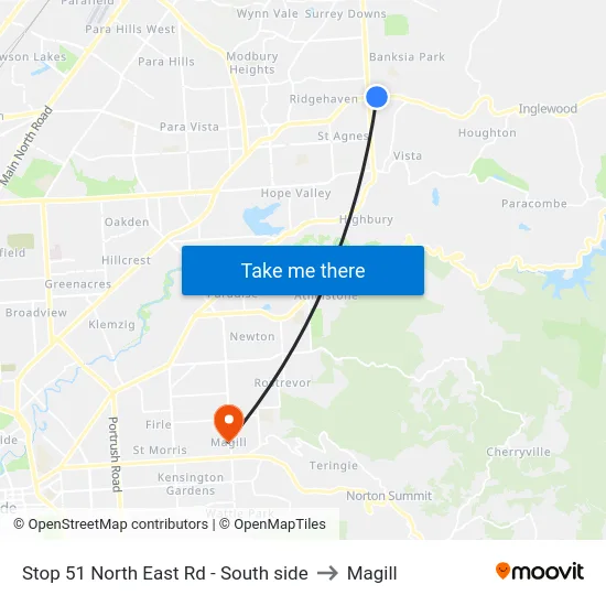Stop 51 North East Rd - South side to Magill map