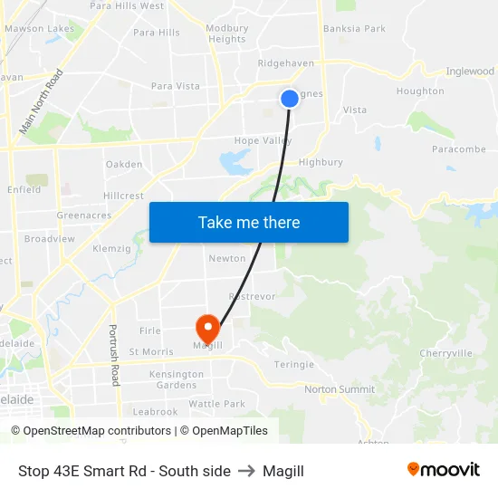 Stop 43E Smart Rd - South side to Magill map